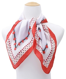 Grid pattern silk scarf SF320169 ROSE